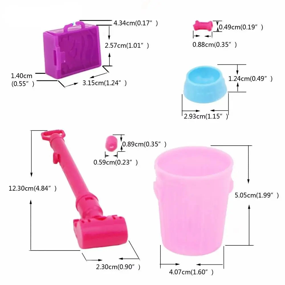 1 Set 1:6 Doll House Accessories Mini Plastic Dog + Pet Equipment Outdoor Combination for Doll Set - HONORABLE VETERANS SOLUTIONS
