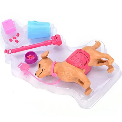 1 Set 1:6 Doll House Accessories Mini Plastic Dog + Pet Equipment Outdoor Combination for Doll Set - HONORABLE VETERANS SOLUTIONS