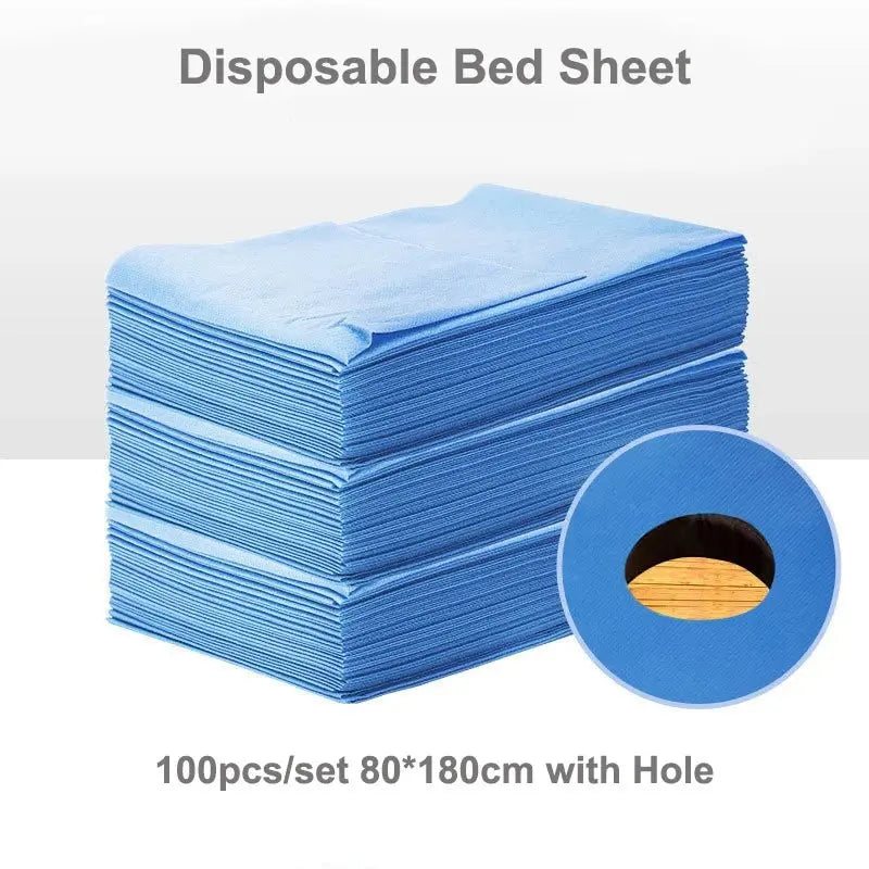 100pcs/bag Disposable Bed Sheets Non Woven Spa Massage Breathable Solid Bed Cover Travel Business Hotel Hospital Sheet - HONORABLE VETERANS SOLUTIONS