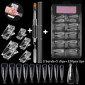 100Pcs/Box Nail Tips Full Set Acrylic Fake Finger UV Gel Polish Quick False Nails Tip Manicure Tools Nail Art DIY Tools Kit - HONORABLE VETERANS SOLUTIONS