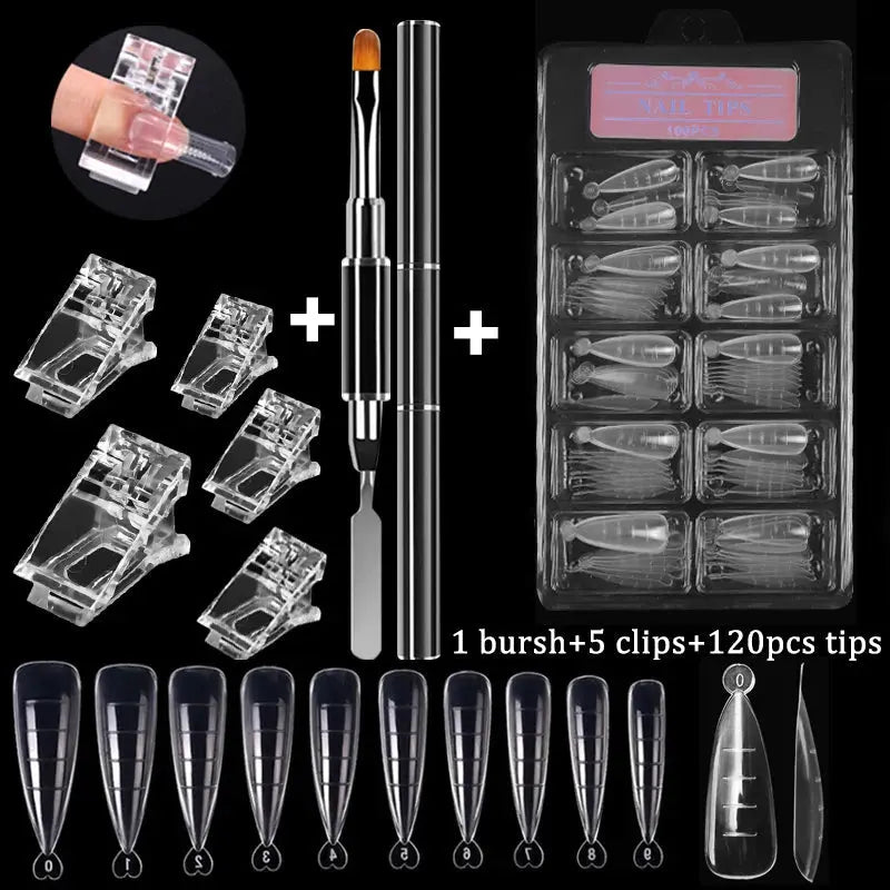100Pcs/Box Nail Tips Full Set Acrylic Fake Finger UV Gel Polish Quick False Nails Tip Manicure Tools Nail Art DIY Tools Kit - HONORABLE VETERANS SOLUTIONS