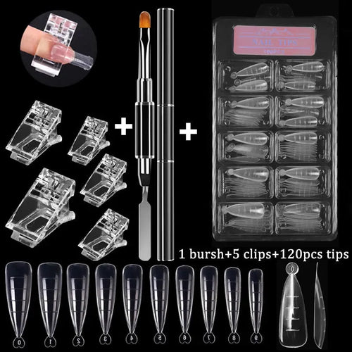 100Pcs/Box Nail Tips Full Set Acrylic Fake Finger UV Gel Polish Quick False Nails Tip Manicure Tools Nail Art DIY Tools Kit - HONORABLE VETERANS SOLUTIONS