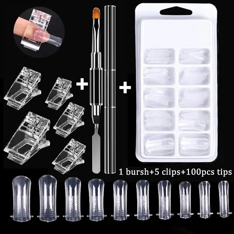 100Pcs/Box Nail Tips Full Set Acrylic Fake Finger UV Gel Polish Quick False Nails Tip Manicure Tools Nail Art DIY Tools Kit - HONORABLE VETERANS SOLUTIONS