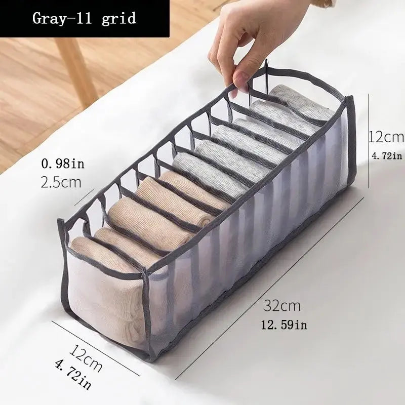 11 Compartment Home Collapsible Underwear Storage Box Nylon Organizing Dormitory Storage Bra Organizing Breathable Mesh Bag - HONORABLE VETERANS SOLUTIONS