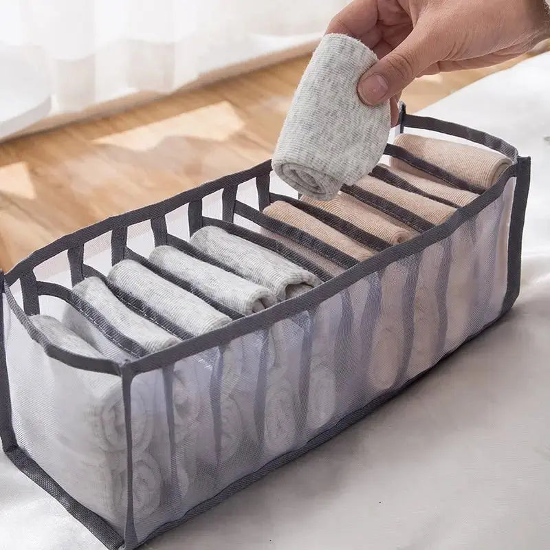 11 Compartment Home Collapsible Underwear Storage Box Nylon Organizing Dormitory Storage Bra Organizing Breathable Mesh Bag - HONORABLE VETERANS SOLUTIONS