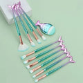 11 pcs mermaid makeup brushes, fish tail makeup brush set, beauty tools - HONORABLE VETERANS SOLUTIONS