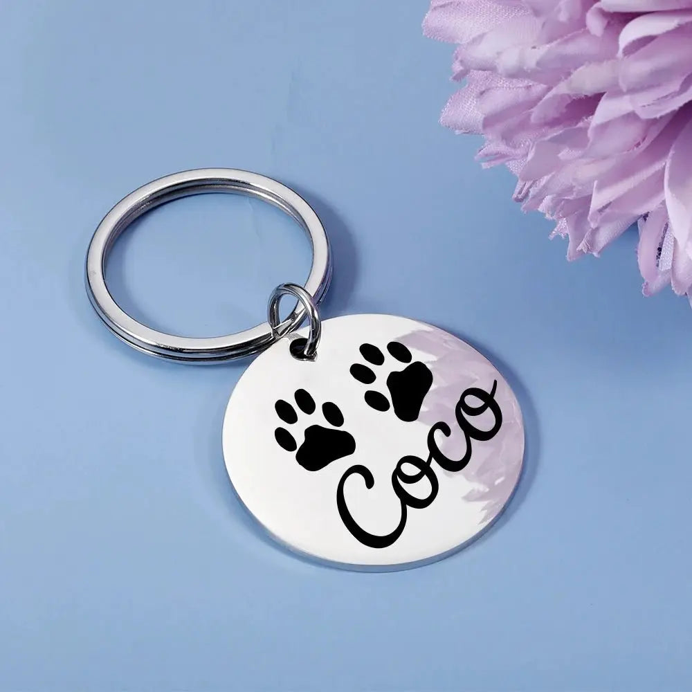 1pc Customized Pet Accessories Include Circular Dog Tags, Optional Small Dog Patterns, Engraved Names and Contact Num - HONORABLE VETERANS SOLUTIONS
