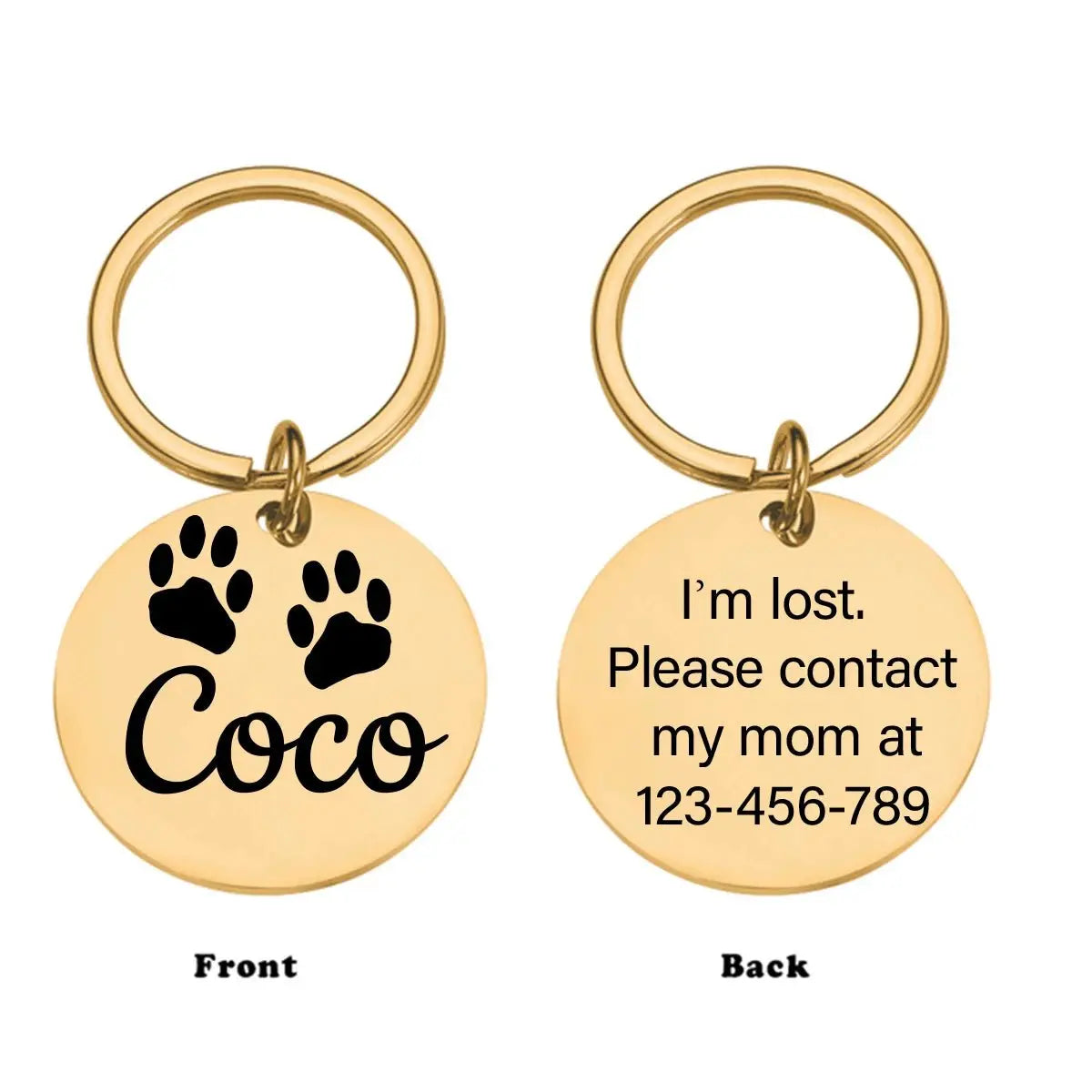 1pc Customized Pet Accessories Include Circular Dog Tags, Optional Small Dog Patterns, Engraved Names and Contact Num - HONORABLE VETERANS SOLUTIONS