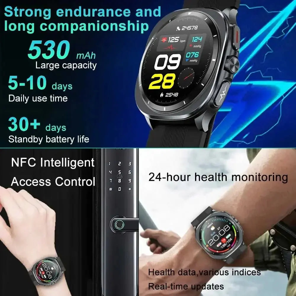2025 New Airbag Smart Watch men True Blood Pressure air Pump Uric Acid Blood Lipids health watch Bluetooth call watch waterproof - HONORABLE VETERANS SOLUTIONS