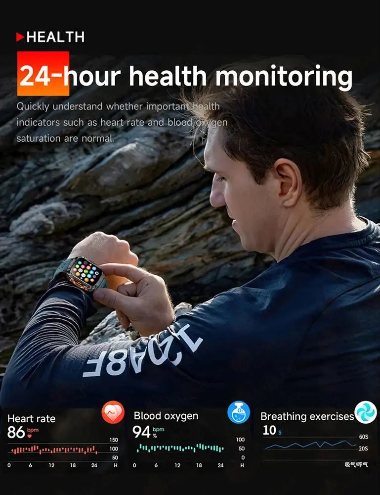 2025 New Military GPS Sports Smart Watch Men 3ATM Waterproof Compass 540mAh Bluetooth Call Heart Rate Smartwatches Android IOS - HONORABLE VETERANS SOLUTIONS
