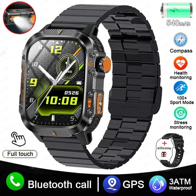 2025 New Military GPS Sports Smart Watch Men 3ATM Waterproof Compass 540mAh Bluetooth Call Heart Rate Smartwatches Android IOS - HONORABLE VETERANS SOLUTIONS