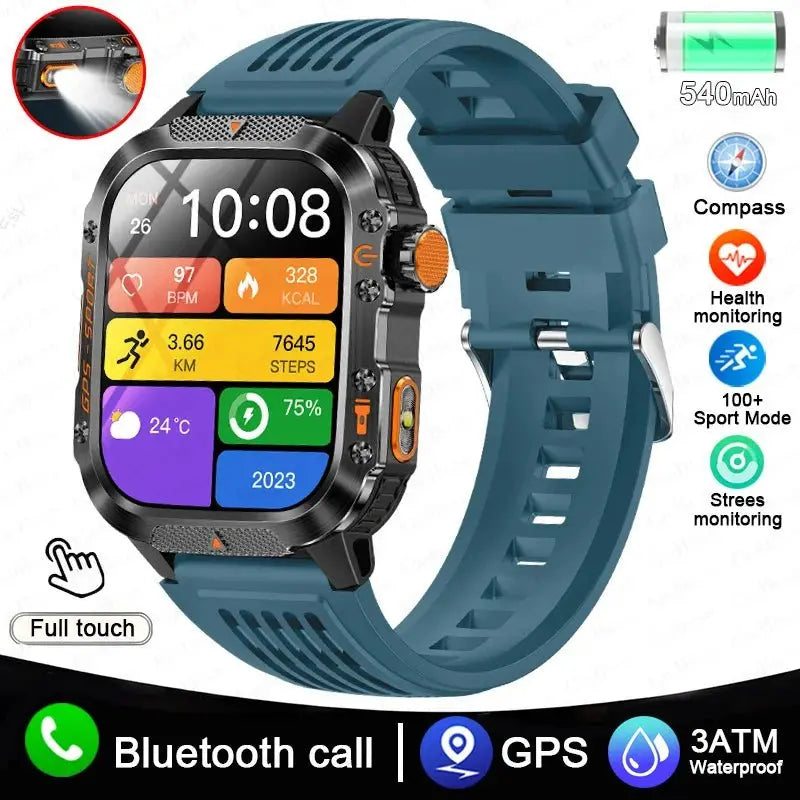 2025 New Military GPS Sports Smart Watch Men 3ATM Waterproof Compass 540mAh Bluetooth Call Heart Rate Smartwatches Android IOS - HONORABLE VETERANS SOLUTIONS