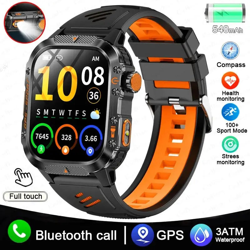 2025 New Military GPS Sports Smart Watch Men 3ATM Waterproof Compass 540mAh Bluetooth Call Heart Rate Smartwatches Android IOS - HONORABLE VETERANS SOLUTIONS