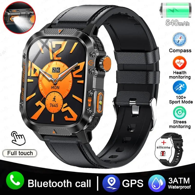 2025 New Military GPS Sports Smart Watch Men 3ATM Waterproof Compass 540mAh Bluetooth Call Heart Rate Smartwatches Android IOS - HONORABLE VETERANS SOLUTIONS