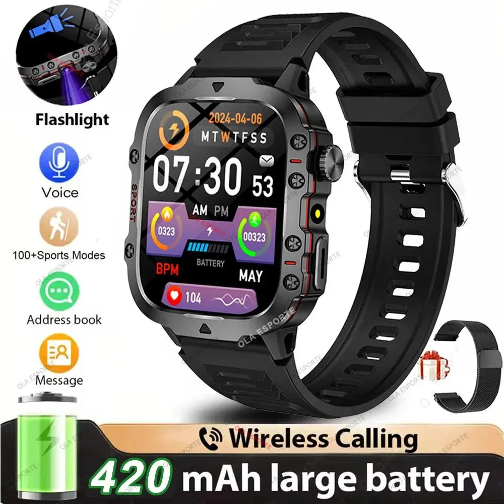 2025 New Rugged Military GPS Smart Watch Men Bluetooth Call Health Monitoring AI Voice Sport Waterproof Smartwatches For Android - HONORABLE VETERANS SOLUTIONS