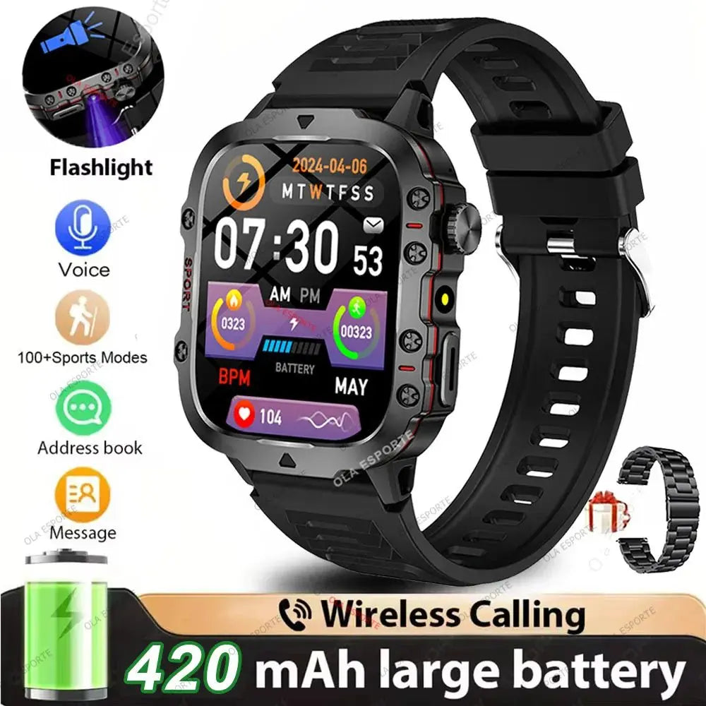 2025 New Rugged Military GPS Smart Watch Men Bluetooth Call Health Monitoring AI Voice Sport Waterproof Smartwatches For Android - HONORABLE VETERANS SOLUTIONS