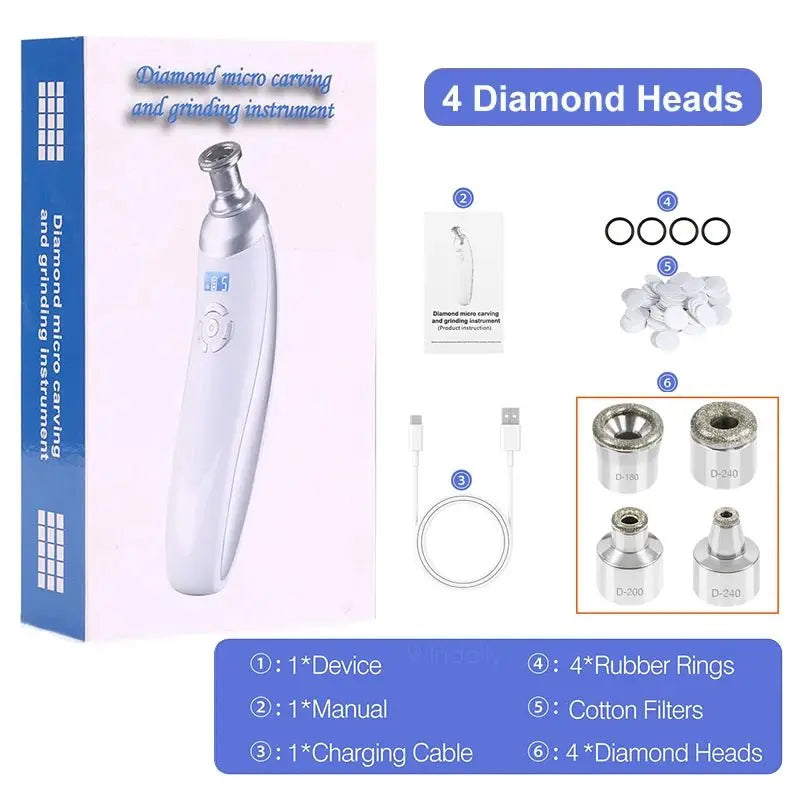 2025 Wireless Diamond Microdermabrasion Machine Blackhead Remover Vacuum Pore Cleaner Facial Skin Care Tool Face Beauty Device - HONORABLE VETERANS SOLUTIONS