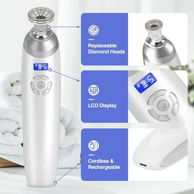 2025 Wireless Diamond Microdermabrasion Machine Blackhead Remover Vacuum Pore Cleaner Facial Skin Care Tool Face Beauty Device - HONORABLE VETERANS SOLUTIONS