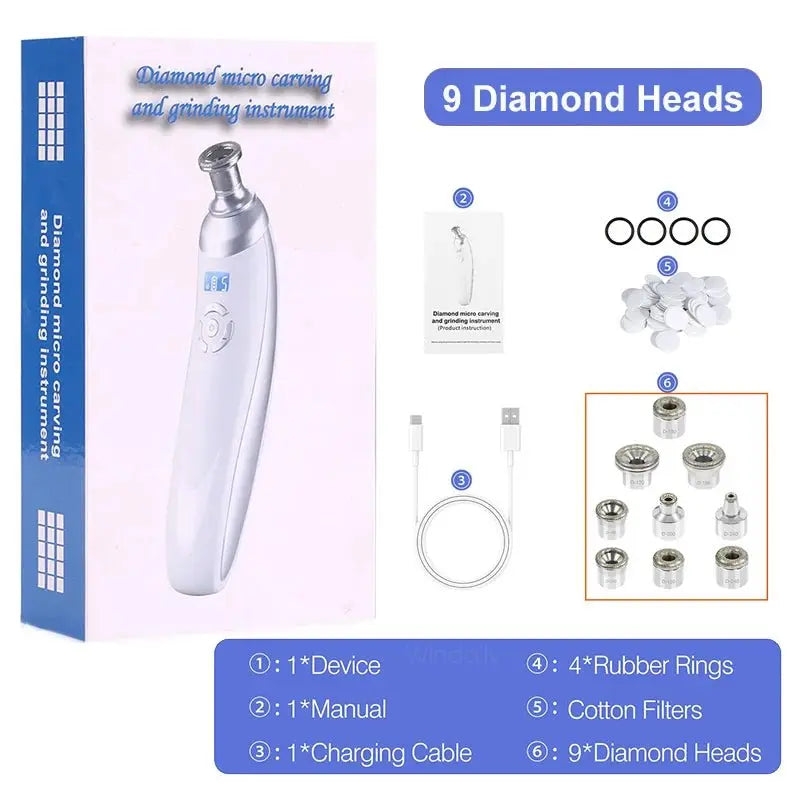 2025 Wireless Diamond Microdermabrasion Machine Blackhead Remover Vacuum Pore Cleaner Facial Skin Care Tool Face Beauty Device - HONORABLE VETERANS SOLUTIONS