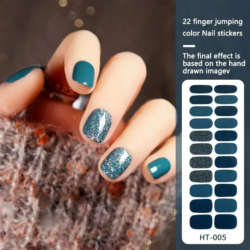 22finger Flash Sequin Nail Polish Gel Film ins Wind Waterproof Lasting Nail Sticker - HONORABLE VETERANS SOLUTIONS