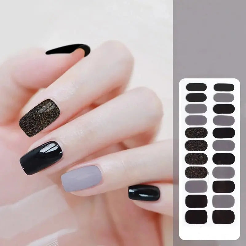 22finger Flash Sequin Nail Polish Gel Film ins Wind Waterproof Lasting Nail Sticker - HONORABLE VETERANS SOLUTIONS