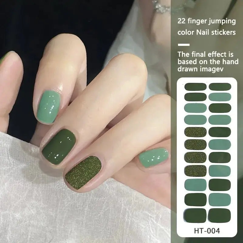 22finger Flash Sequin Nail Polish Gel Film ins Wind Waterproof Lasting Nail Sticker - HONORABLE VETERANS SOLUTIONS