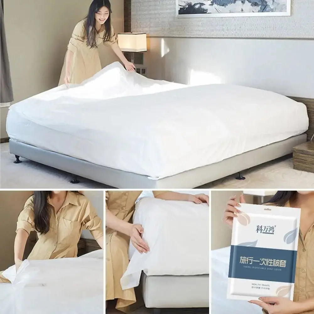 3 / 4-Piece Disposable Bed Sheet Dirty Proof Bedding Set Duvet Cover Pillowcase Thickened Non-Woven Isolation Sheets Travel - HONORABLE VETERANS SOLUTIONS