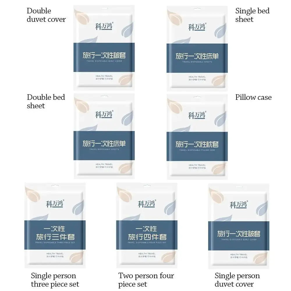 3 / 4-Piece Disposable Bed Sheet Dirty Proof Bedding Set Duvet Cover Pillowcase Thickened Non-Woven Isolation Sheets Travel - HONORABLE VETERANS SOLUTIONS