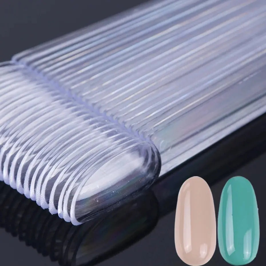 50pcs False Nail Display Tips Clear Nature Color Chart Oval Fan Style UV Gel Polish Swatch Shows Palette Practice Manicure Tools - HONORABLE VETERANS SOLUTIONS