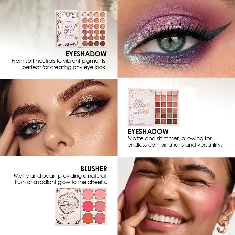 5‑Page Full Face Makeup Kit, Matte & Shimmer Eyeshadow, Blush, Contour, Lip Gloss Mascara for Versatile Makeup Looks - HONORABLE VETERANS SOLUTIONS