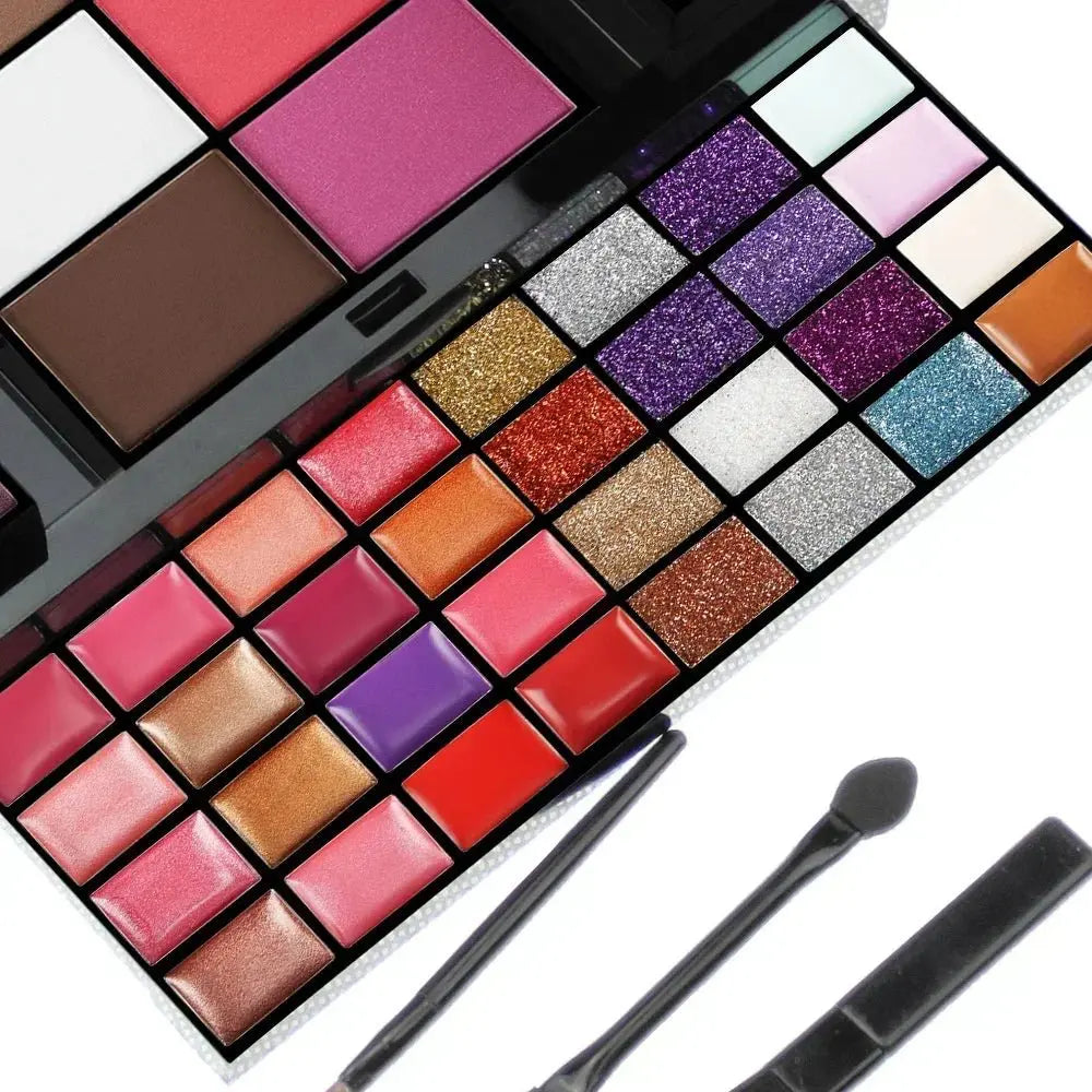 74 Colors Eyeshadow Lip Gloss Pearlescent Matte Concealer Flash Lipstick Women Cosmetics Professional Gift Box Christmas Makeup - HONORABLE VETERANS SOLUTIONS