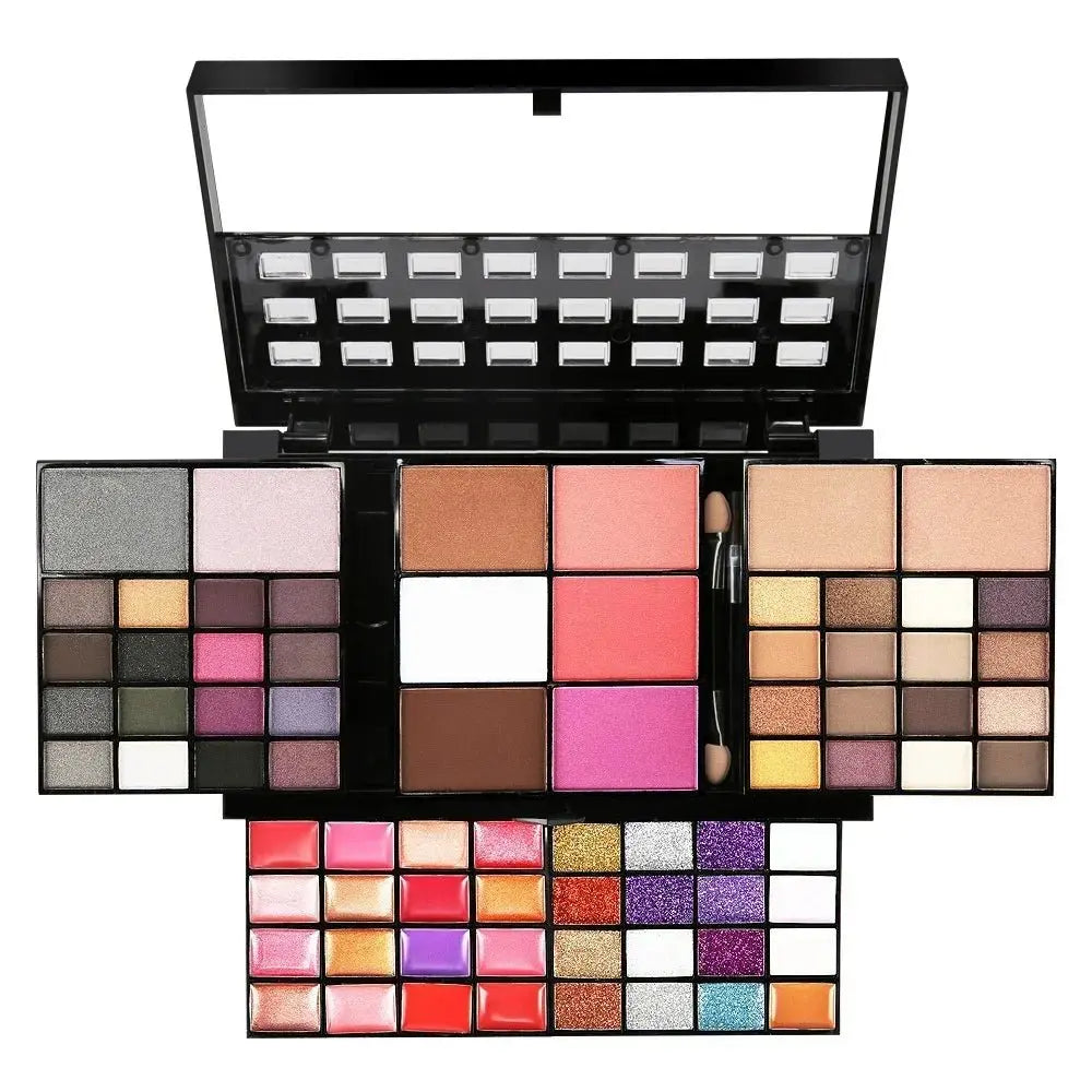74 Colors Eyeshadow Lip Gloss Pearlescent Matte Concealer Flash Lipstick Women Cosmetics Professional Gift Box Christmas Makeup - HONORABLE VETERANS SOLUTIONS