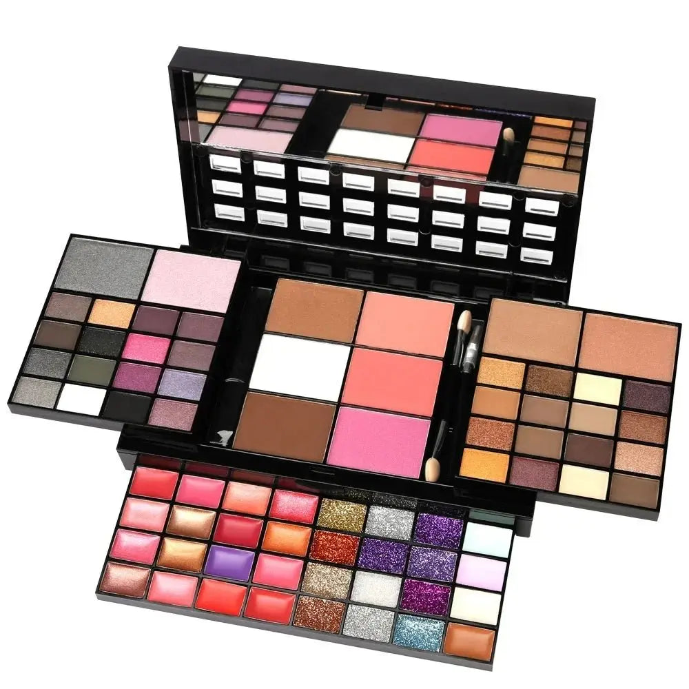 74 Colors Eyeshadow Lip Gloss Pearlescent Matte Concealer Flash Lipstick Women Cosmetics Professional Gift Box Christmas Makeup - HONORABLE VETERANS SOLUTIONS