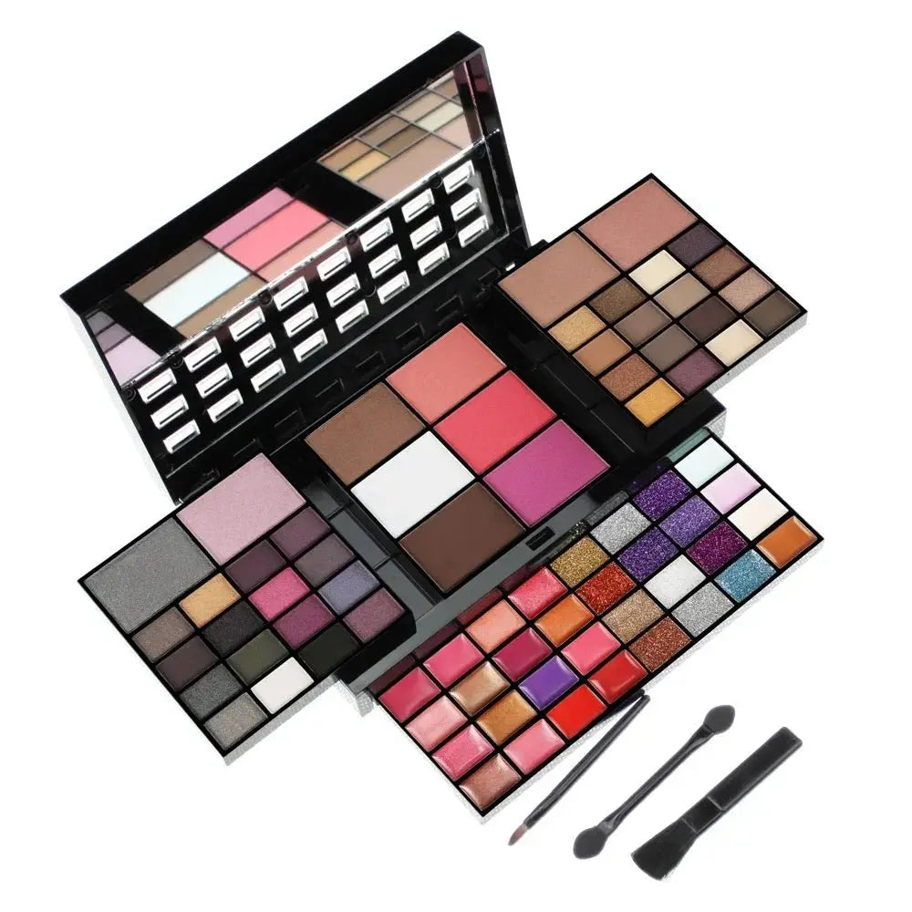 74 Colors Eyeshadow Lip Gloss Pearlescent Matte Concealer Flash Lipstick Women Cosmetics Professional Gift Box Christmas Makeup - HONORABLE VETERANS SOLUTIONS