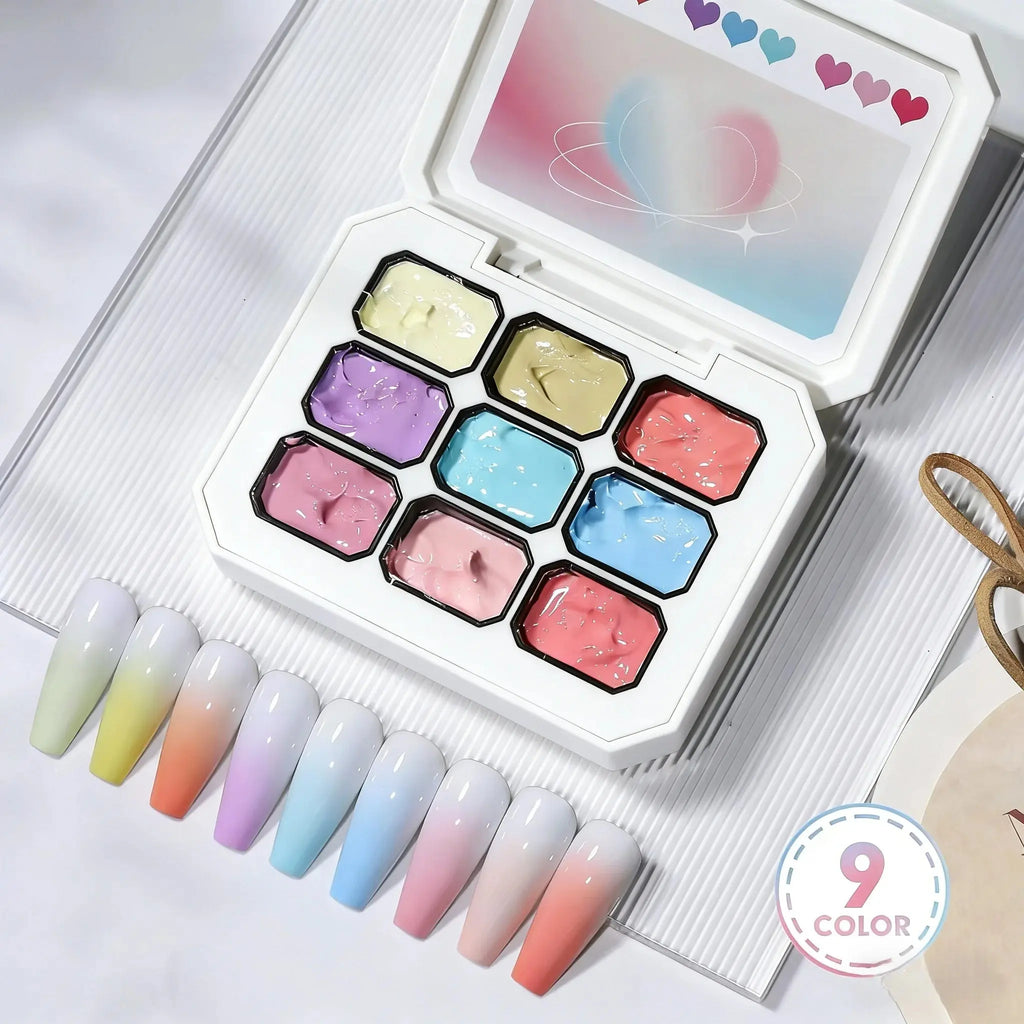 9-Color Solid Nail Polish, Pink, Macaron Painting Gel, High Saturation Popular Solid Nail Polish, Used for Nail Art - HONORABLE VETERANS SOLUTIONS