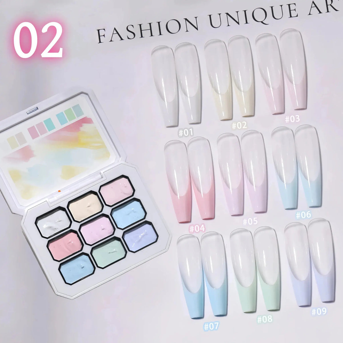 9-Color Solid Nail Polish, Pink, Macaron Painting Gel, High Saturation Popular Solid Nail Polish, Used for Nail Art - HONORABLE VETERANS SOLUTIONS