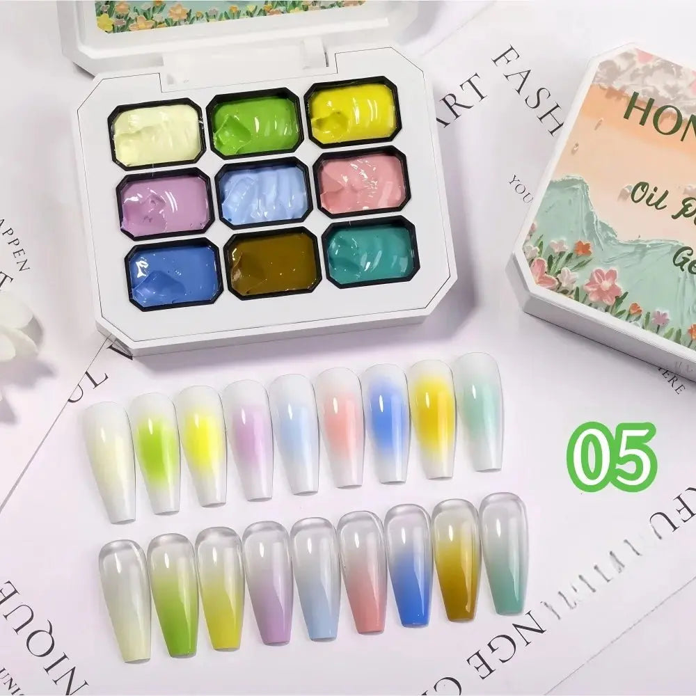 9-Color Solid Nail Polish, Pink, Macaron Painting Gel, High Saturation Popular Solid Nail Polish, Used for Nail Art - HONORABLE VETERANS SOLUTIONS