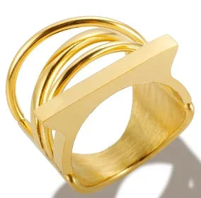 Crystal Zircon Bead Ring – Stainless Steel Fine Jewelry