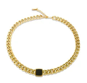 Square Pendants Delicate Stainless Steel Chain Pendant Necklace For Women Necklace