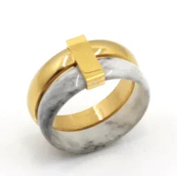 Stainless Steel Ring for Women Inlaid Zircon Rings Waterproof Romantic Fashion Jewelry