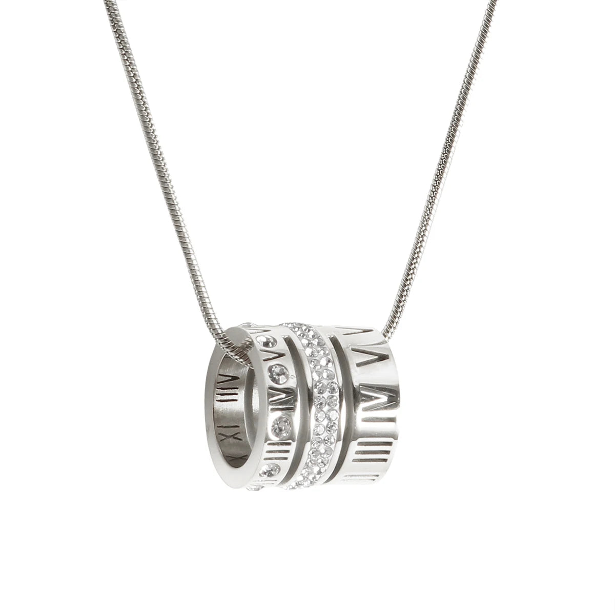 Stainless Steel Heart-shaped Pendant Necklace Metal Waterproof Jewelry For Women