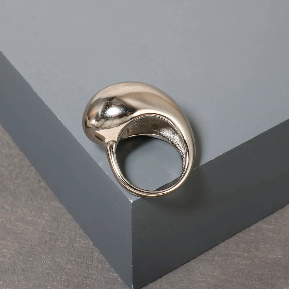 Crystal Zircon Bead Ring – Stainless Steel Fine Jewelry