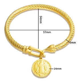Crystal Triple-Stone Stainless Steel Bangle
