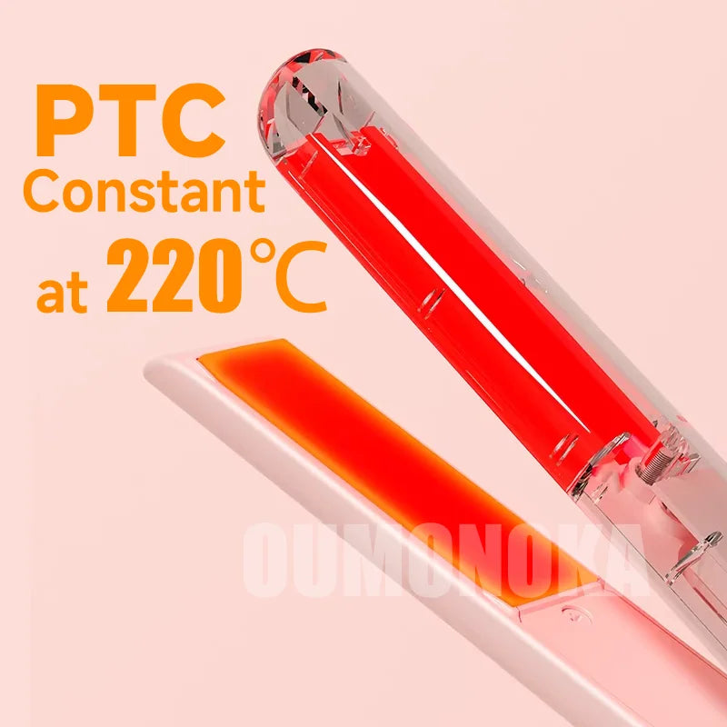 3-in-1 Hair Straightener for Hair Mini Flat Iron Styling Tools & Appliances Brush Beard Salon Hair Curler Professional Hot Comb