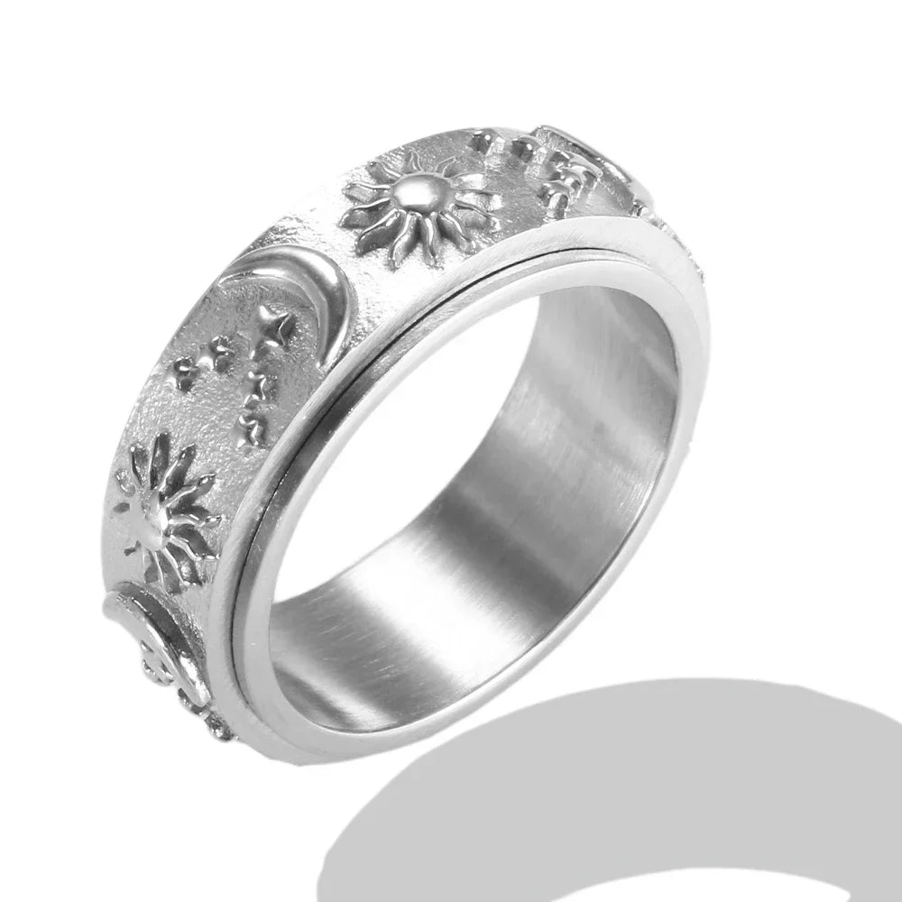 Crystal Zircon Bead Ring – Stainless Steel Fine Jewelry