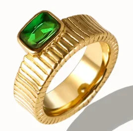 Stainless Steel Ring for Women Inlaid Zircon Rings Waterproof Romantic Fashion Jewelry