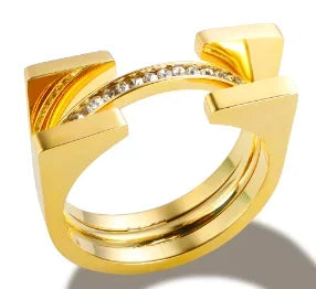 Stainless Steel Ring for Women Inlaid Zircon Rings Waterproof Romantic Fashion Jewelry