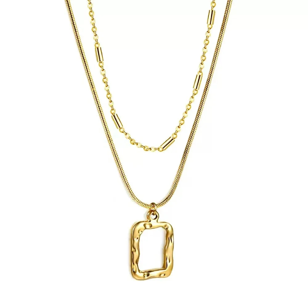 Stainless Steel Heart-shaped Pendant Necklace Metal Waterproof Jewelry For Women