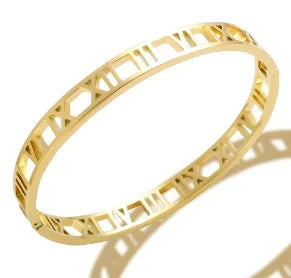 Crystal Triple-Stone Stainless Steel Bangle