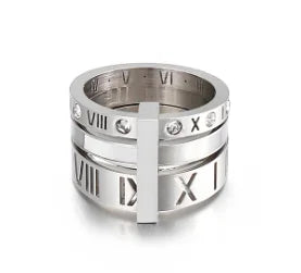 Crystal Zircon Bead Ring – Stainless Steel Fine Jewelry